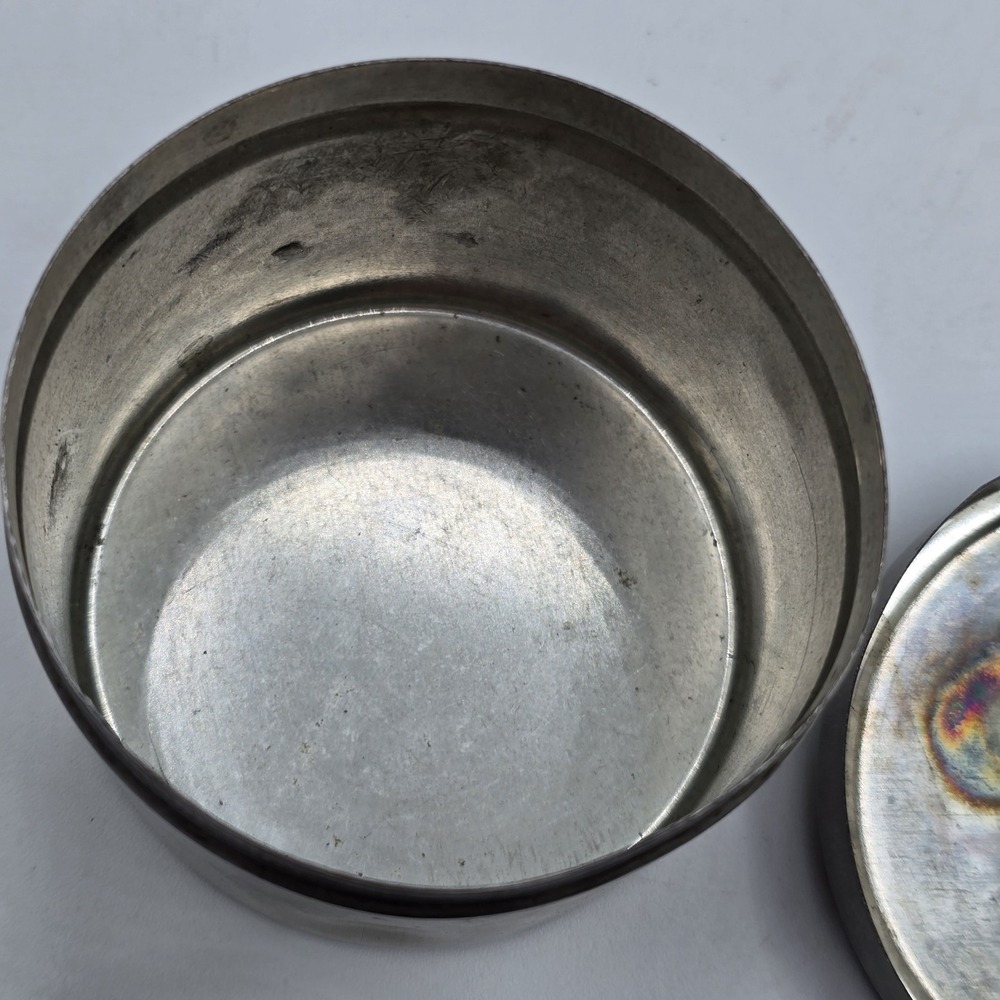 1970s Metzke Pewter Round‎ Panther Lioness Owl Tiger Trinket Tin Box Small AS IS - Picture 13 of 13